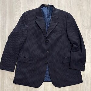 🔥BUNDLESALE Mens 44S Tommy Hilfiger Pinstripes Blue Wool Sport Coat